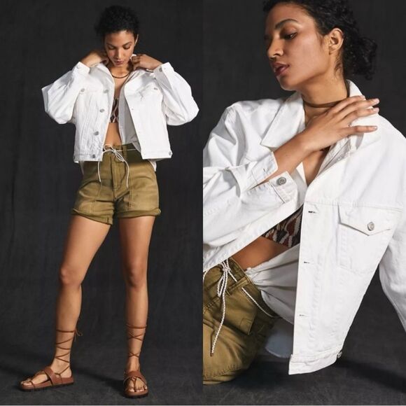 Agolde Charli White Jeans Jacket Size S - Picture 1 of 15